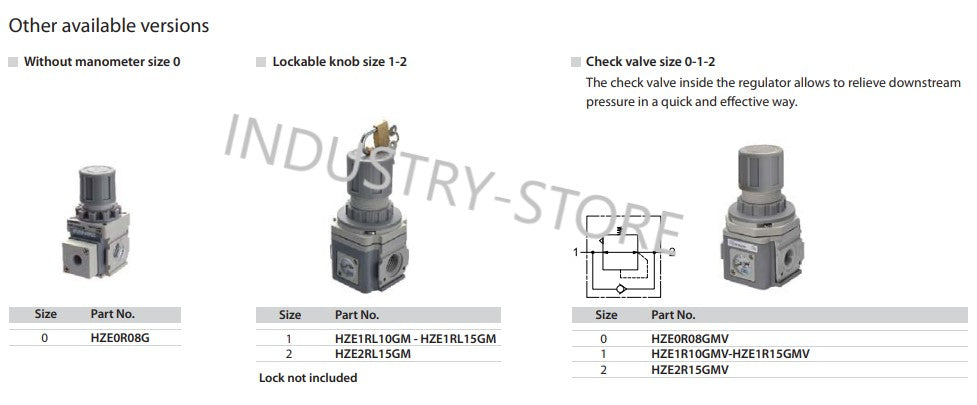 HZE-R - UNIVER- REGULATOR WITH CHECK VALVE