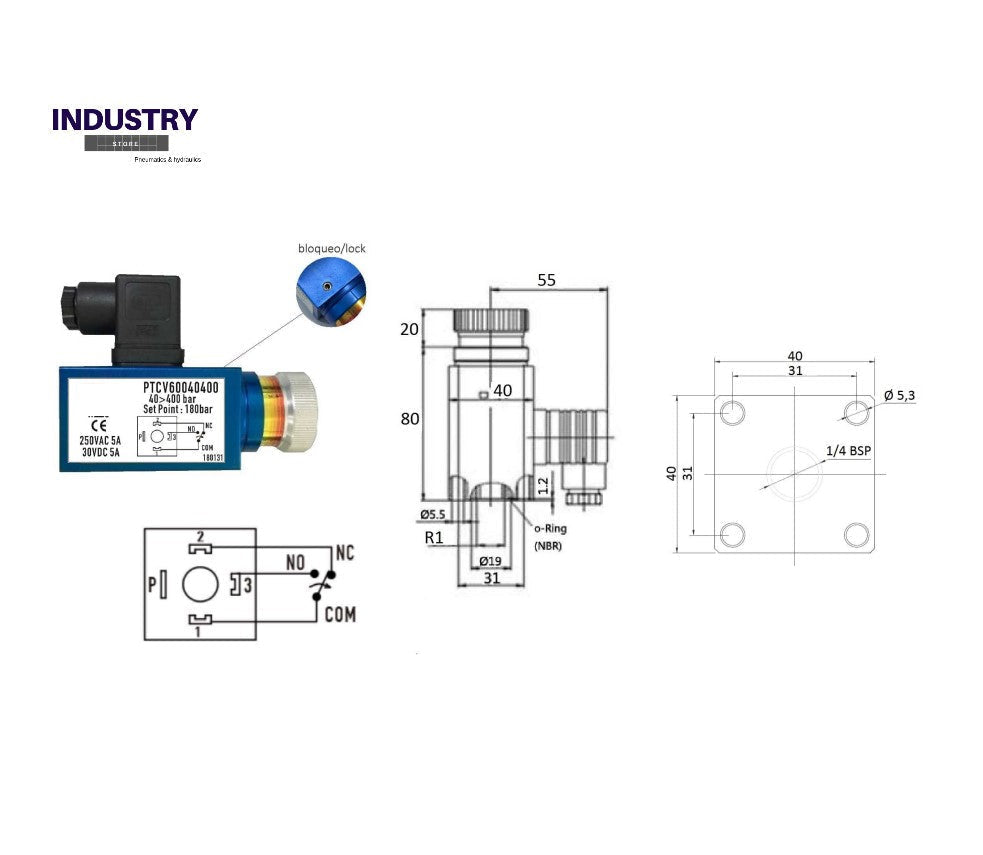 PNCCV60040400 Adjustable pressure switch piston